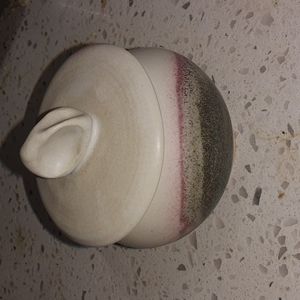 Handmade Multicolor Ceramic Lidded Sugar Bowl